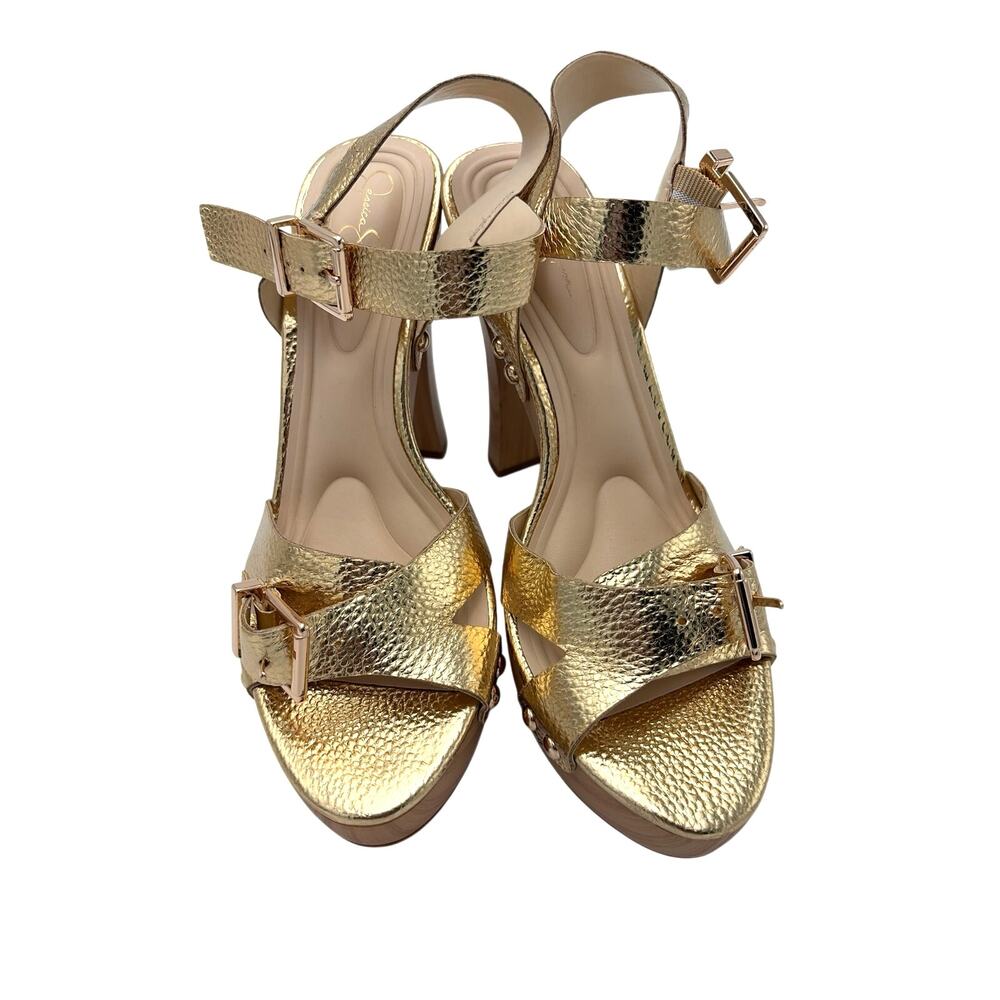 Jessica Simpson Gold Therisa Platform High Heel Sandal Size 7.5 NEW - Picture 3 of 7